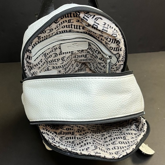 Juicy Couture All Nighter White Pebbled Faux Leather Backpack - Picture 8 of 16